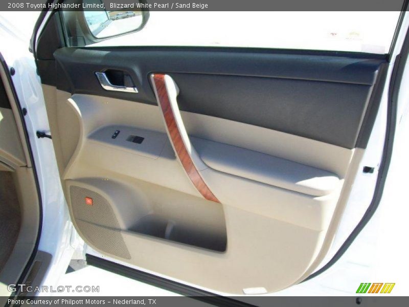Blizzard White Pearl / Sand Beige 2008 Toyota Highlander Limited