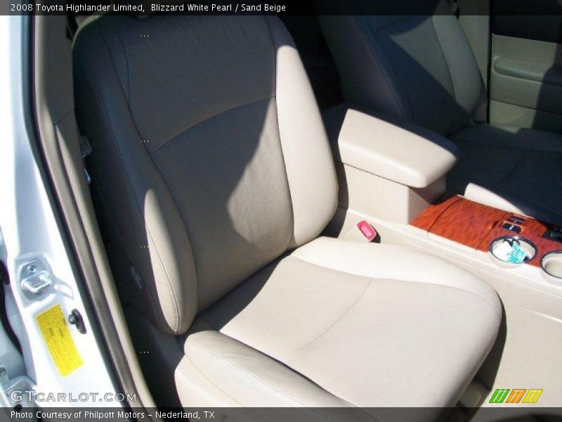 Blizzard White Pearl / Sand Beige 2008 Toyota Highlander Limited