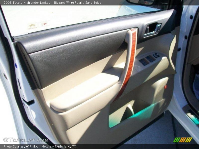Blizzard White Pearl / Sand Beige 2008 Toyota Highlander Limited