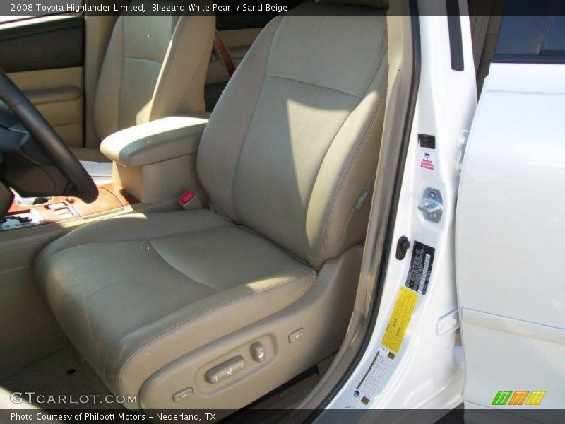 Blizzard White Pearl / Sand Beige 2008 Toyota Highlander Limited