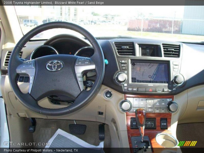 Blizzard White Pearl / Sand Beige 2008 Toyota Highlander Limited