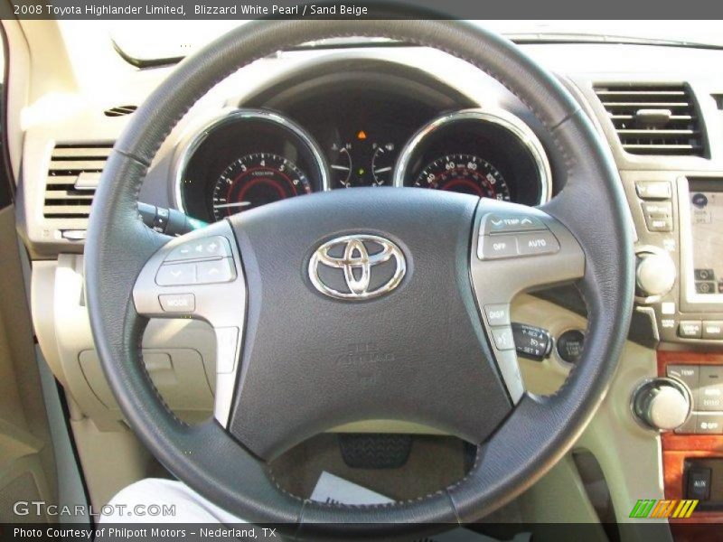 Blizzard White Pearl / Sand Beige 2008 Toyota Highlander Limited
