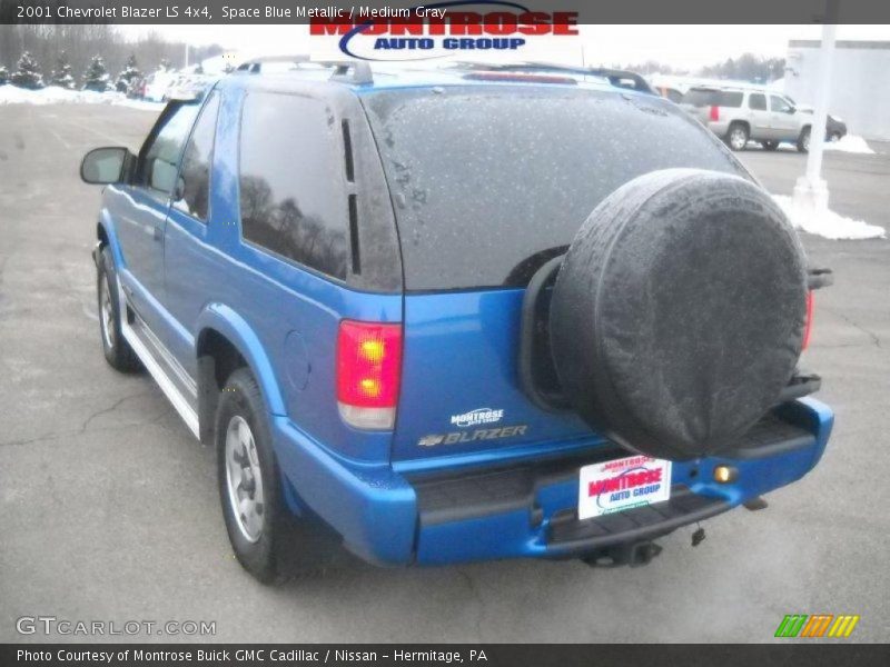 Space Blue Metallic / Medium Gray 2001 Chevrolet Blazer LS 4x4