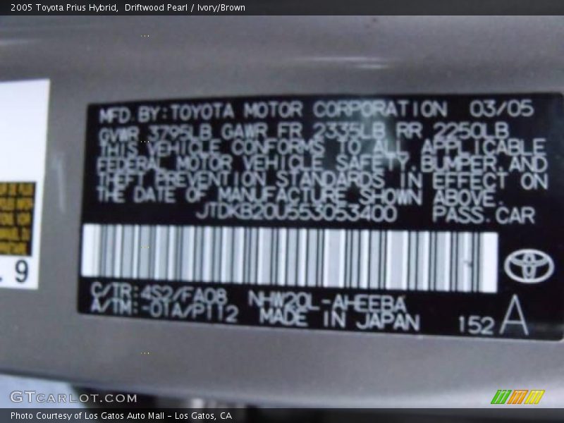 Driftwood Pearl / Ivory/Brown 2005 Toyota Prius Hybrid