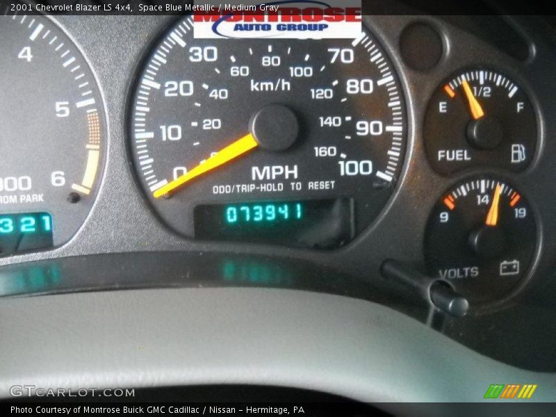 Space Blue Metallic / Medium Gray 2001 Chevrolet Blazer LS 4x4