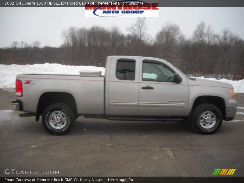 Pewter Metallic / Graphite 2002 GMC Sierra 1500 HD SLE Extended Cab 4x4