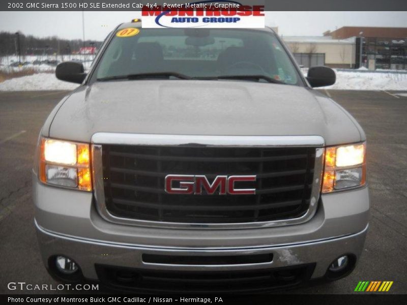 Pewter Metallic / Graphite 2002 GMC Sierra 1500 HD SLE Extended Cab 4x4