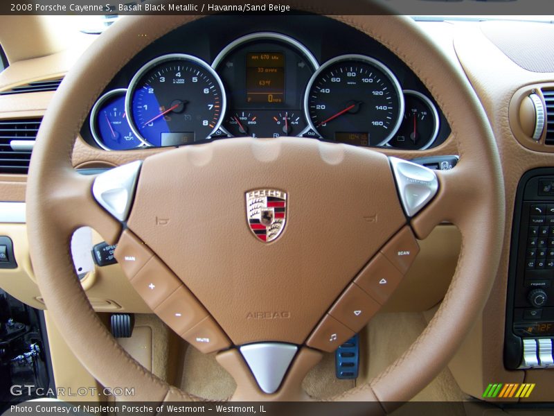 Basalt Black Metallic / Havanna/Sand Beige 2008 Porsche Cayenne S