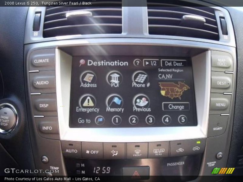 Tungsten Silver Pearl / Black 2008 Lexus IS 250