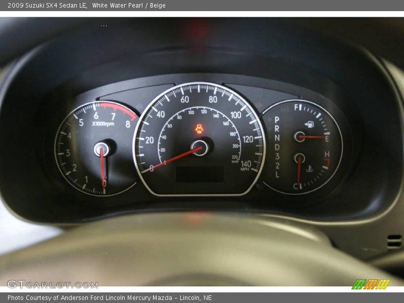 White Water Pearl / Beige 2009 Suzuki SX4 Sedan LE