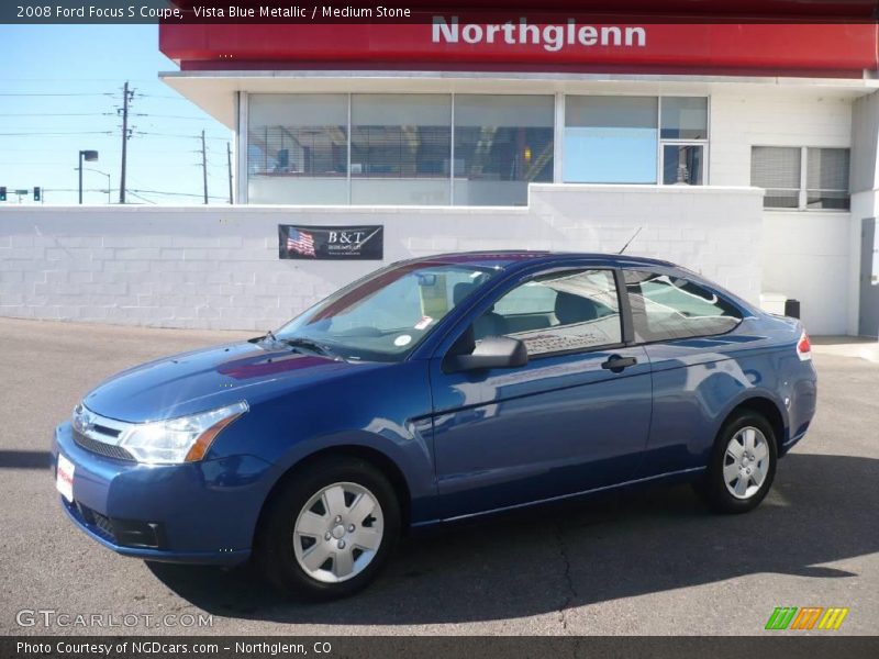 Vista Blue Metallic / Medium Stone 2008 Ford Focus S Coupe