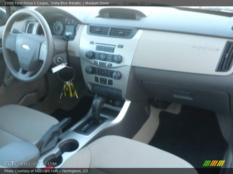 Vista Blue Metallic / Medium Stone 2008 Ford Focus S Coupe