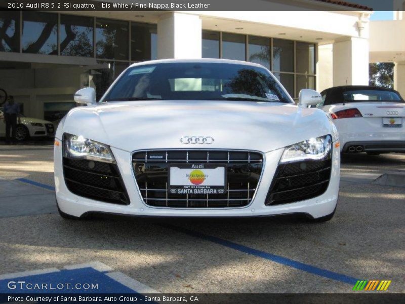 Ibis White / Fine Nappa Black Leather 2010 Audi R8 5.2 FSI quattro