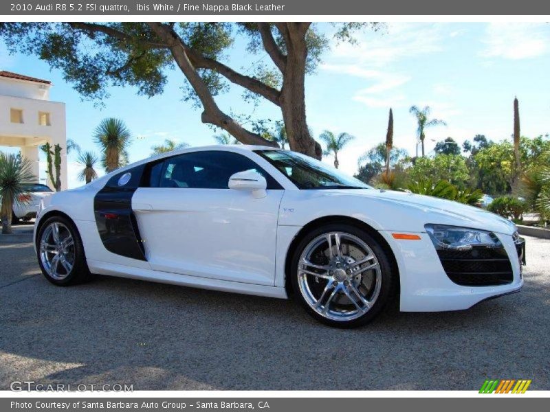 Ibis White / Fine Nappa Black Leather 2010 Audi R8 5.2 FSI quattro