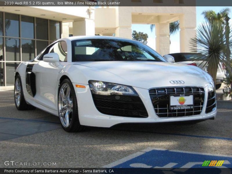 Ibis White / Fine Nappa Black Leather 2010 Audi R8 5.2 FSI quattro