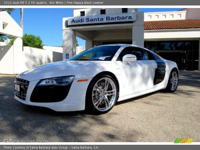 Ibis White / Fine Nappa Black Leather 2010 Audi R8 5.2 FSI quattro