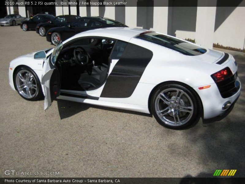 Ibis White / Fine Nappa Black Leather 2010 Audi R8 5.2 FSI quattro