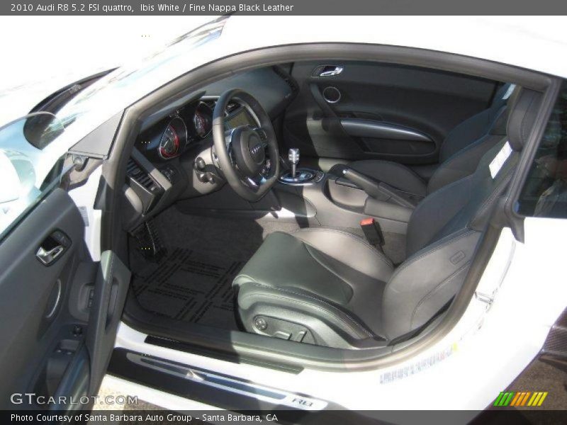 Ibis White / Fine Nappa Black Leather 2010 Audi R8 5.2 FSI quattro