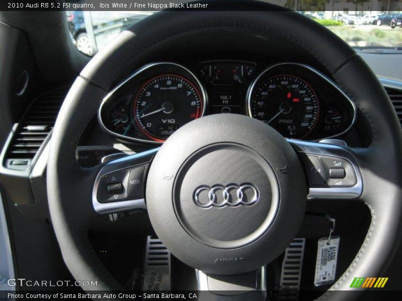 Ibis White / Fine Nappa Black Leather 2010 Audi R8 5.2 FSI quattro