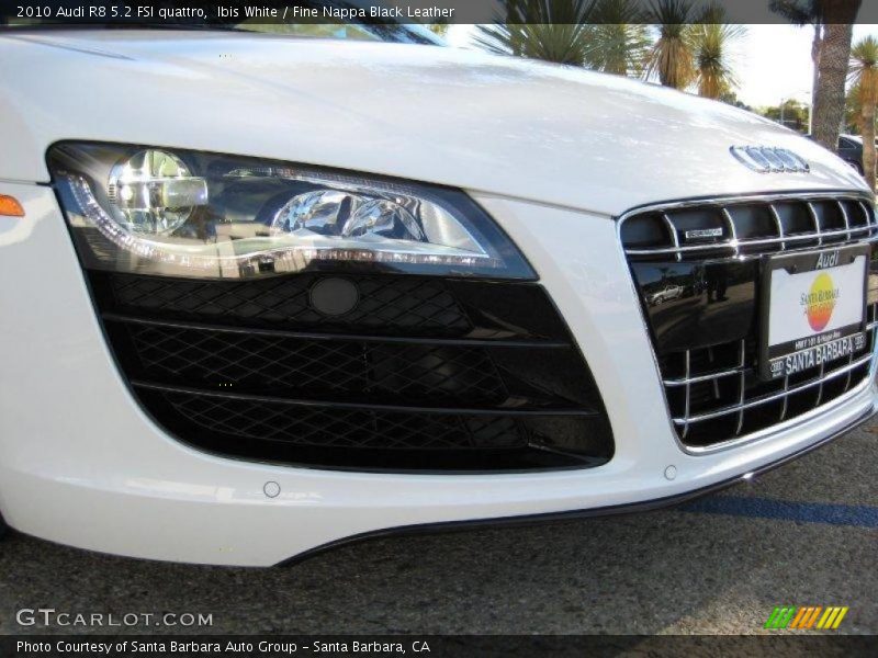 Ibis White / Fine Nappa Black Leather 2010 Audi R8 5.2 FSI quattro