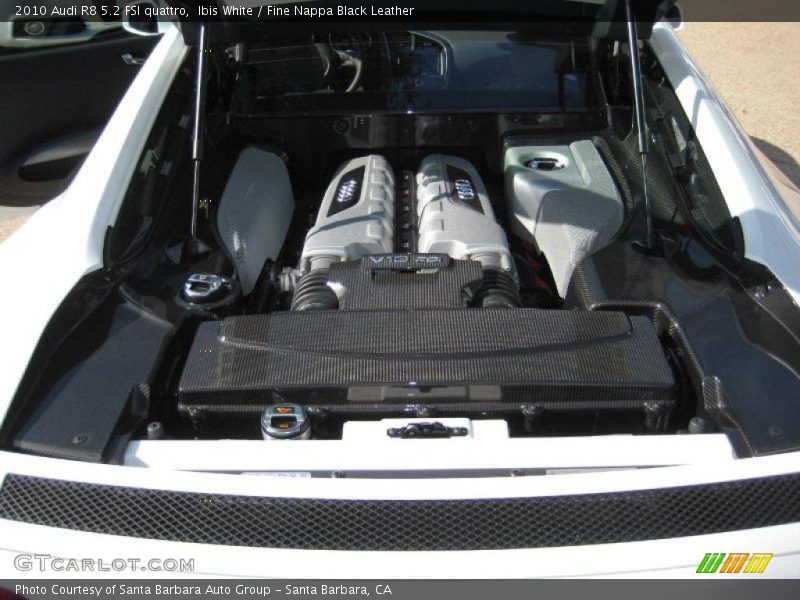 Ibis White / Fine Nappa Black Leather 2010 Audi R8 5.2 FSI quattro