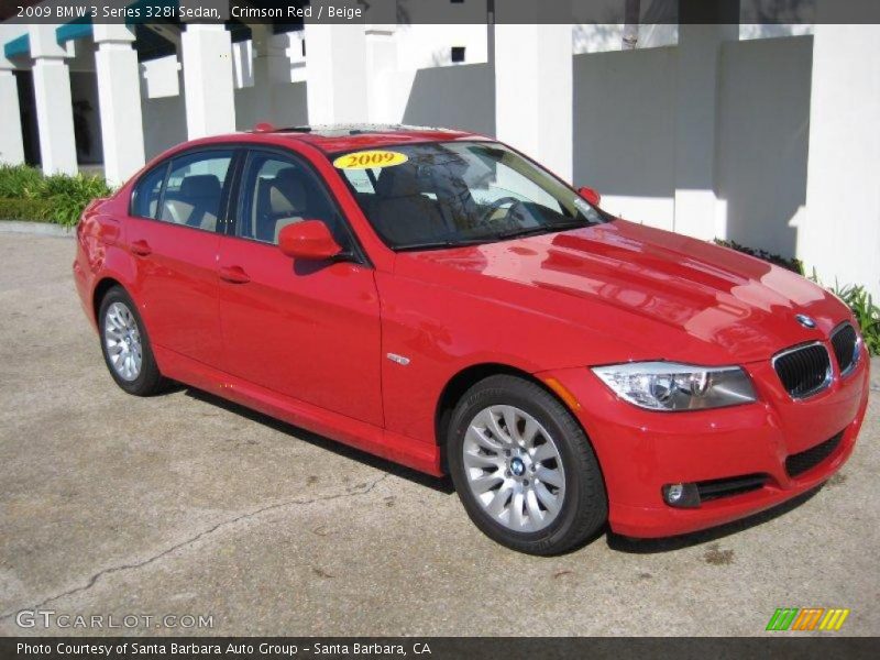 Crimson Red / Beige 2009 BMW 3 Series 328i Sedan