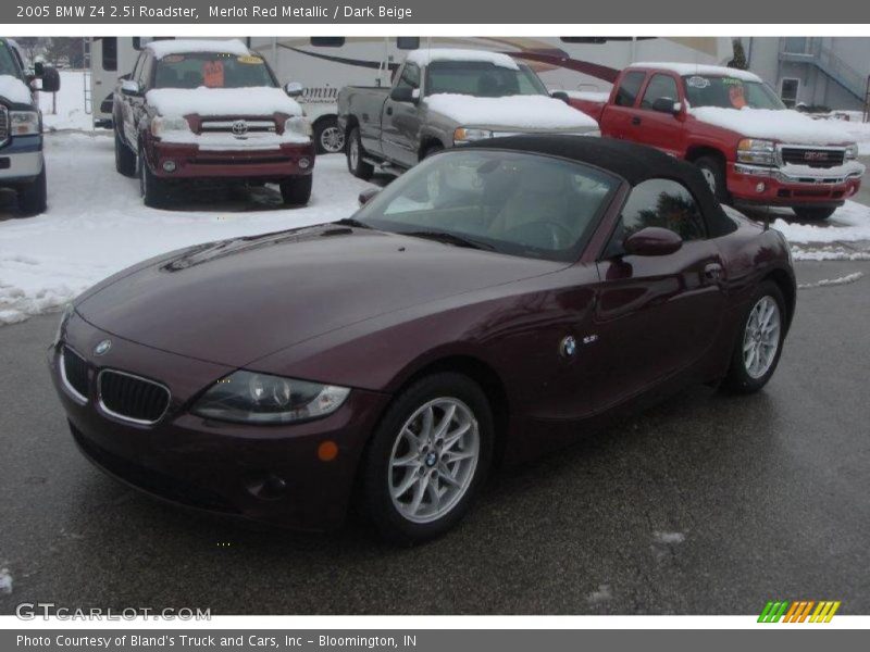 Merlot Red Metallic / Dark Beige 2005 BMW Z4 2.5i Roadster