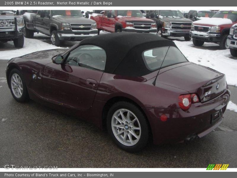 Merlot Red Metallic / Dark Beige 2005 BMW Z4 2.5i Roadster