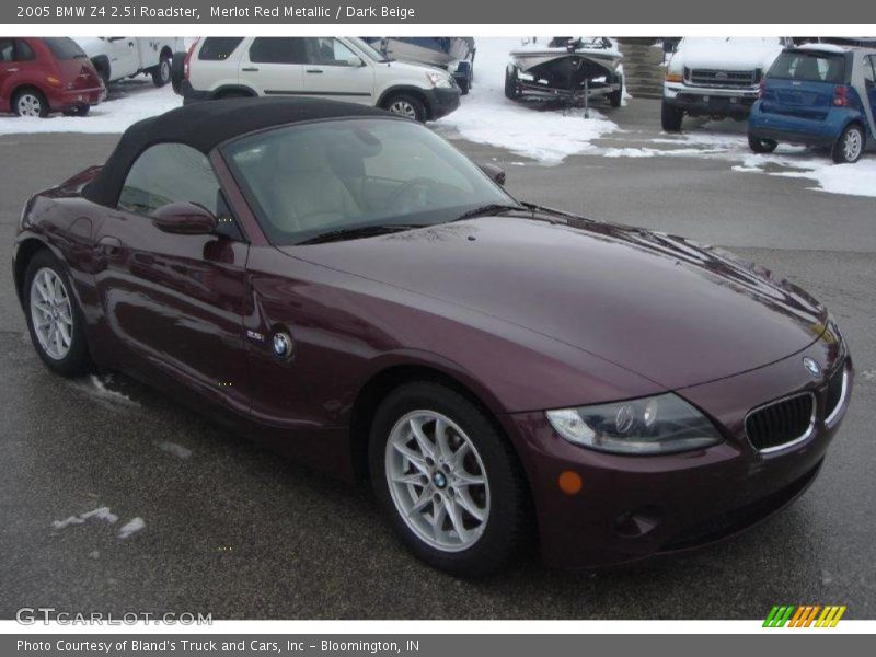 Merlot Red Metallic / Dark Beige 2005 BMW Z4 2.5i Roadster