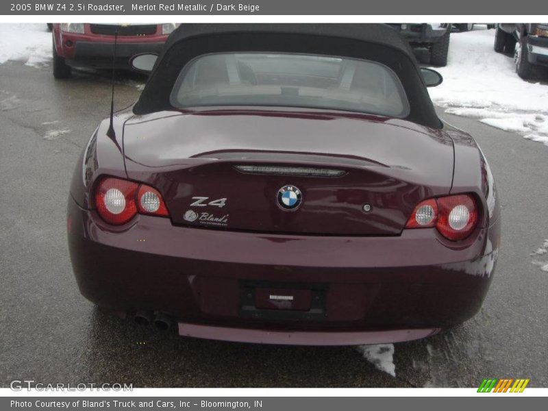Merlot Red Metallic / Dark Beige 2005 BMW Z4 2.5i Roadster