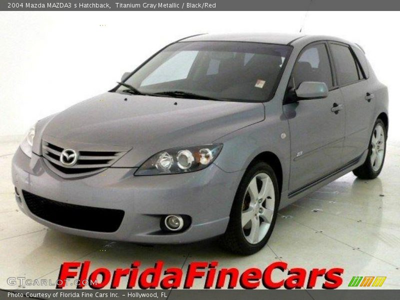 Titanium Gray Metallic / Black/Red 2004 Mazda MAZDA3 s Hatchback