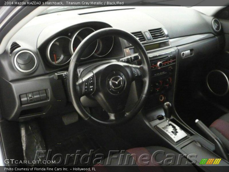Titanium Gray Metallic / Black/Red 2004 Mazda MAZDA3 s Hatchback