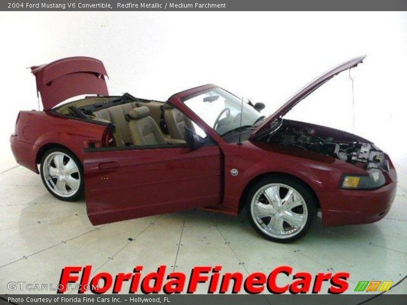 Redfire Metallic / Medium Parchment 2004 Ford Mustang V6 Convertible