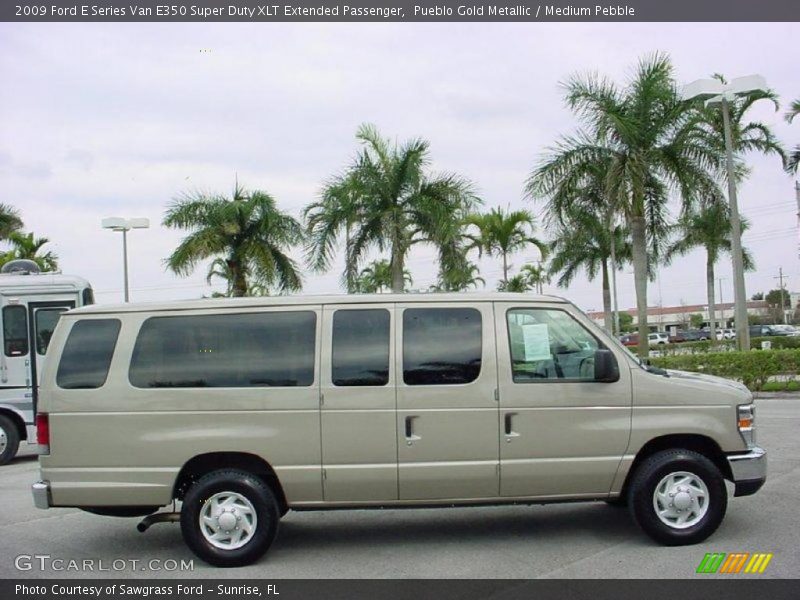 Pueblo Gold Metallic / Medium Pebble 2009 Ford E Series Van E350 Super Duty XLT Extended Passenger