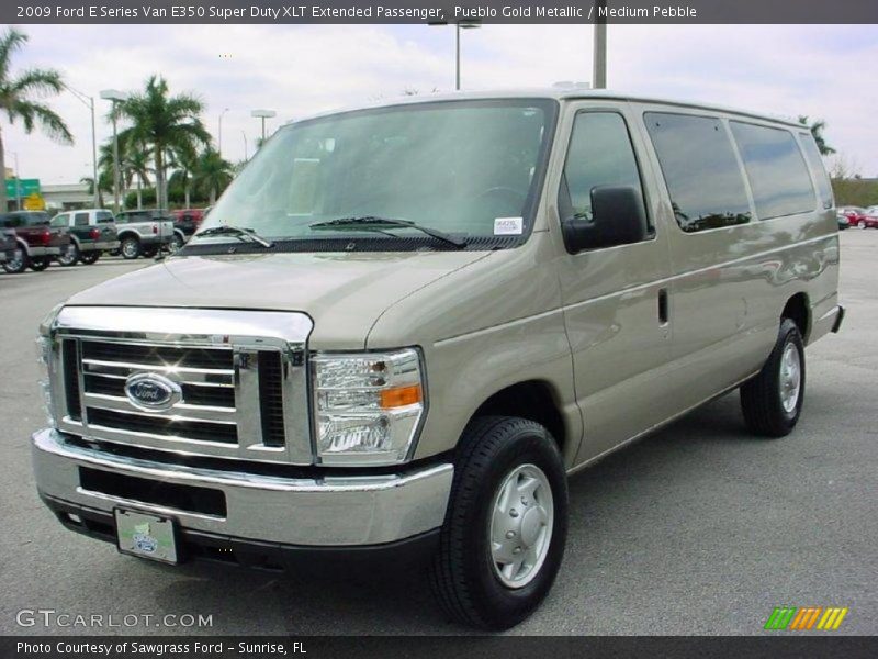 Pueblo Gold Metallic / Medium Pebble 2009 Ford E Series Van E350 Super Duty XLT Extended Passenger