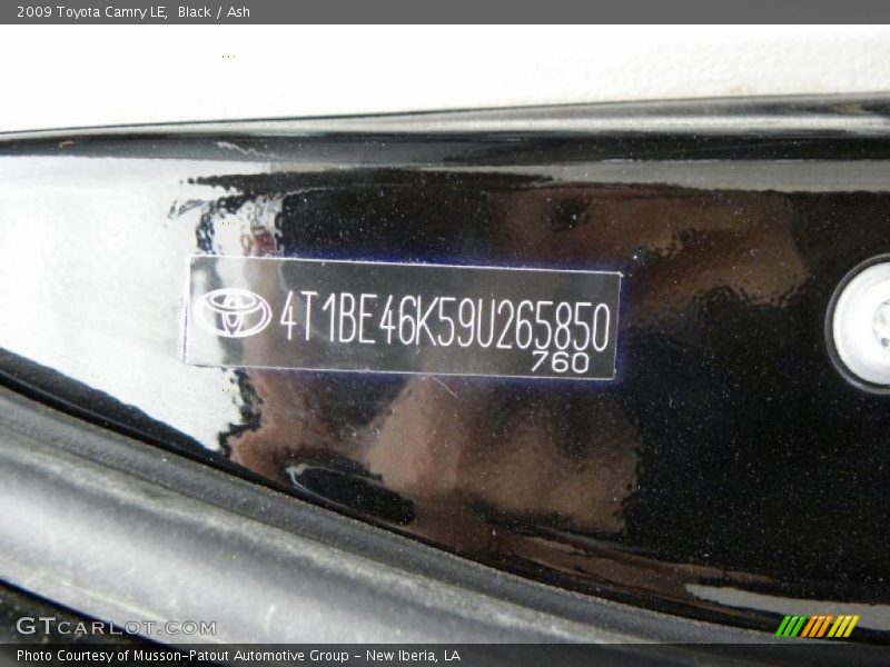 Black / Ash 2009 Toyota Camry LE
