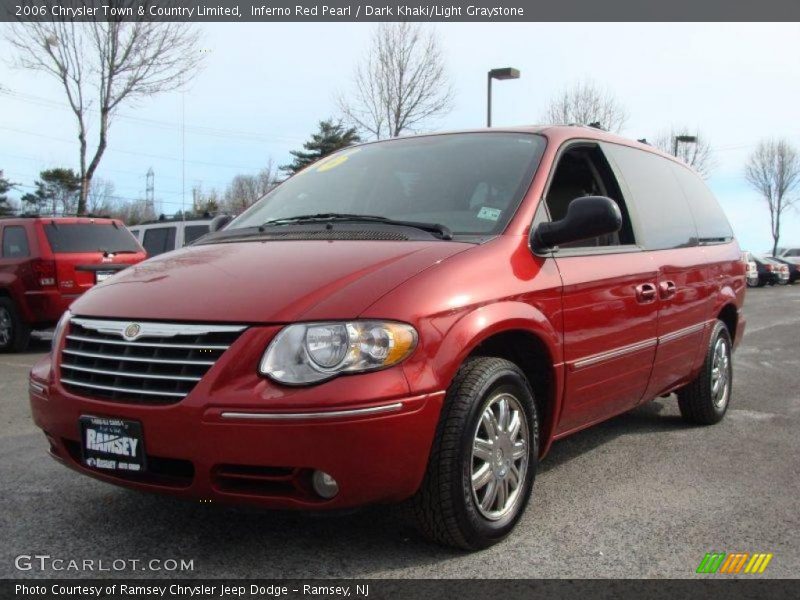 Inferno Red Pearl / Dark Khaki/Light Graystone 2006 Chrysler Town & Country Limited