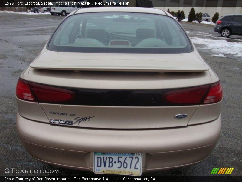 Mocha Frost Metallic / Medium Prairie Tan 1999 Ford Escort SE Sedan