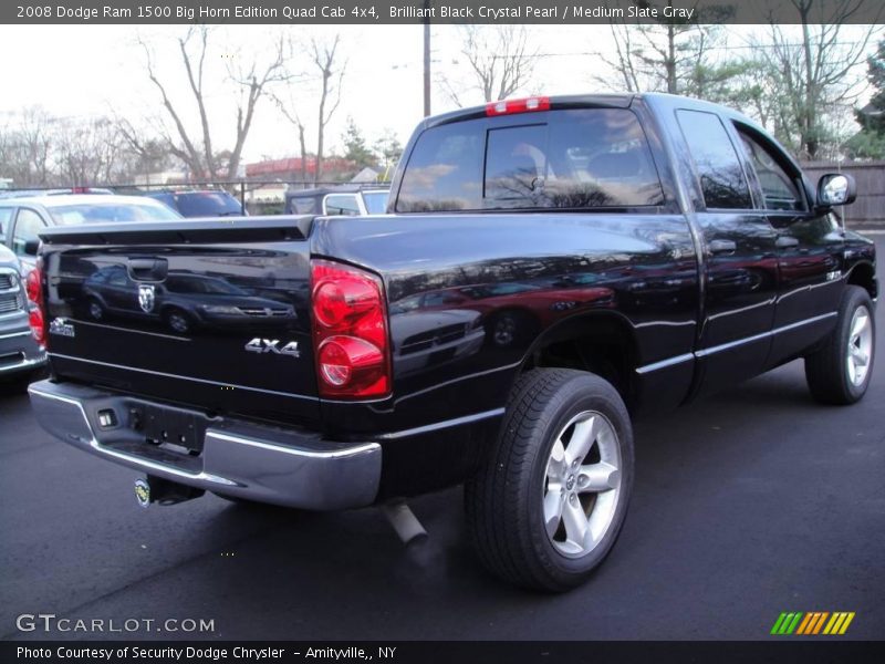 Brilliant Black Crystal Pearl / Medium Slate Gray 2008 Dodge Ram 1500 Big Horn Edition Quad Cab 4x4