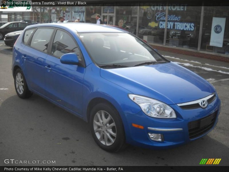 Vivid Blue / Black 2009 Hyundai Elantra Touring