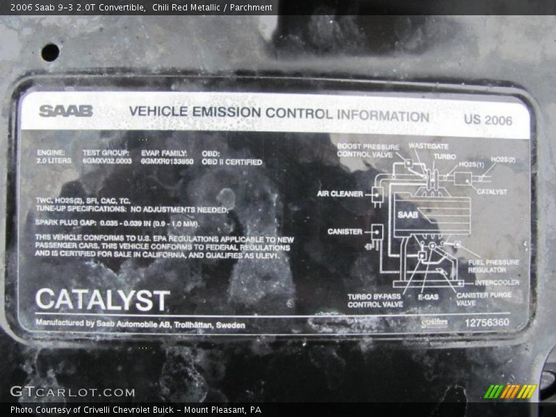 Chili Red Metallic / Parchment 2006 Saab 9-3 2.0T Convertible