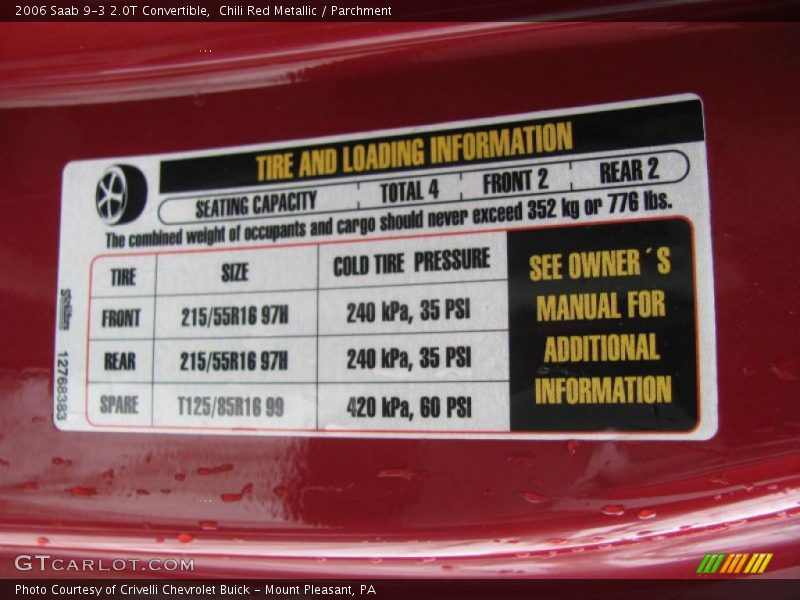 Chili Red Metallic / Parchment 2006 Saab 9-3 2.0T Convertible
