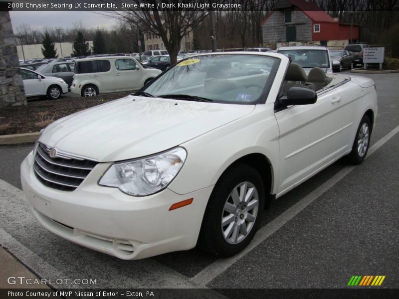 Stone White / Dark Khaki/Light Graystone 2008 Chrysler Sebring LX Convertible