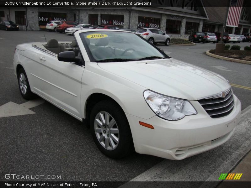 Stone White / Dark Khaki/Light Graystone 2008 Chrysler Sebring LX Convertible