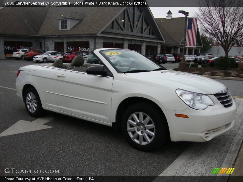 Stone White / Dark Khaki/Light Graystone 2008 Chrysler Sebring LX Convertible