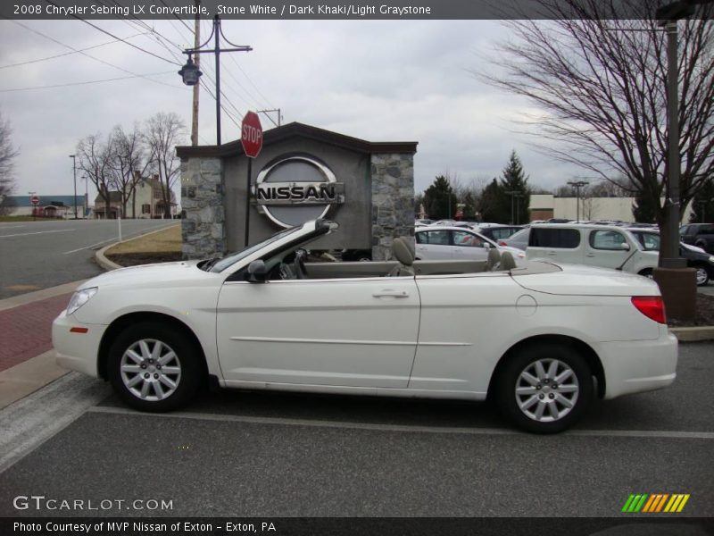 Stone White / Dark Khaki/Light Graystone 2008 Chrysler Sebring LX Convertible
