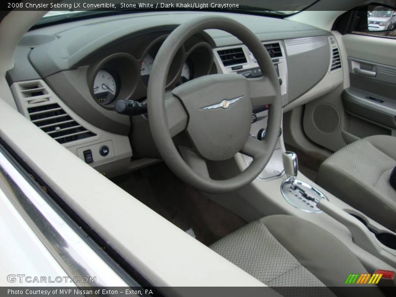 Stone White / Dark Khaki/Light Graystone 2008 Chrysler Sebring LX Convertible