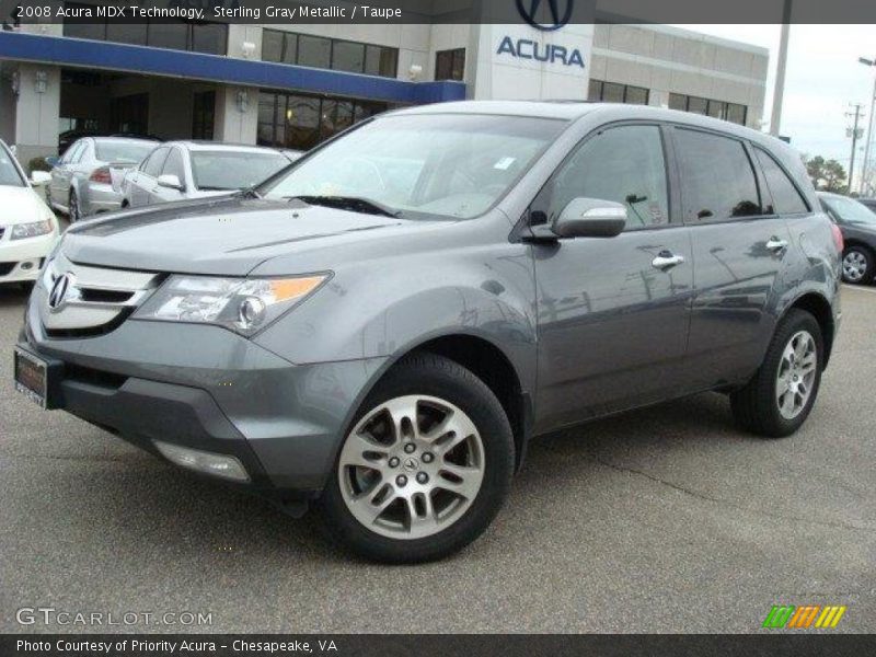 Sterling Gray Metallic / Taupe 2008 Acura MDX Technology