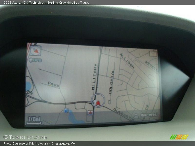 Sterling Gray Metallic / Taupe 2008 Acura MDX Technology