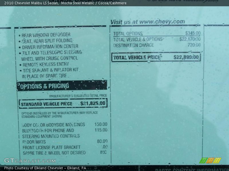 Mocha Steel Metallic / Cocoa/Cashmere 2010 Chevrolet Malibu LS Sedan